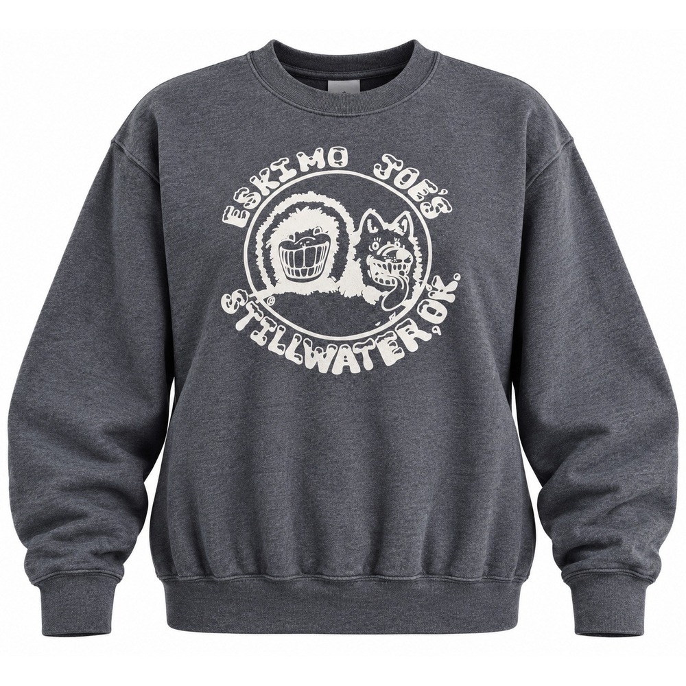 Eskimo Joes Stillwater OK Sweatshirt Mens Large Gray Graphic Crewneck Hanes  L